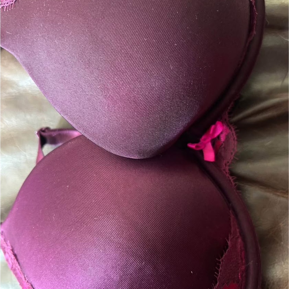Ambrielle Purple Contoured Bra with Satin Sheen